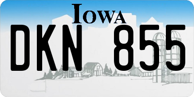 IA license plate DKN855