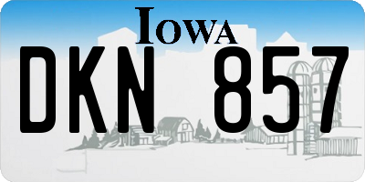 IA license plate DKN857