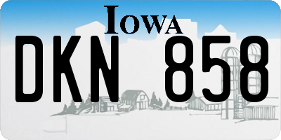 IA license plate DKN858