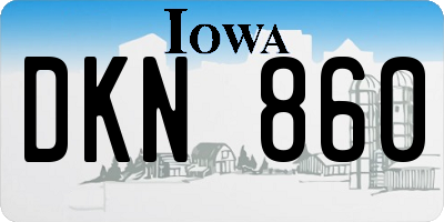 IA license plate DKN860