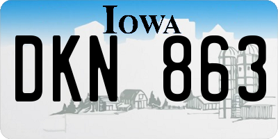 IA license plate DKN863
