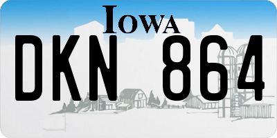 IA license plate DKN864