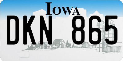 IA license plate DKN865