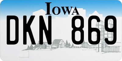 IA license plate DKN869