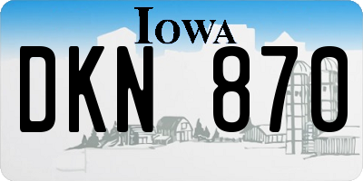 IA license plate DKN870