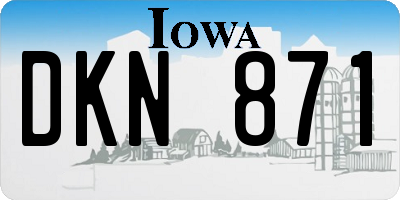 IA license plate DKN871
