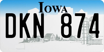 IA license plate DKN874