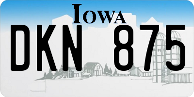 IA license plate DKN875