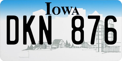 IA license plate DKN876