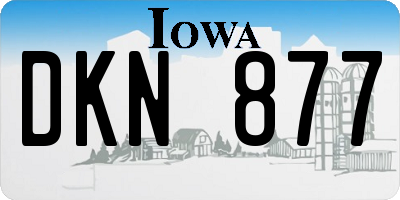IA license plate DKN877