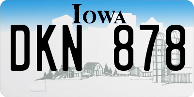 IA license plate DKN878