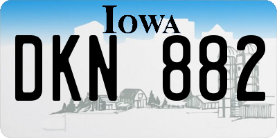 IA license plate DKN882