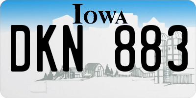 IA license plate DKN883