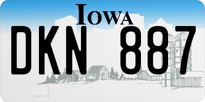 IA license plate DKN887