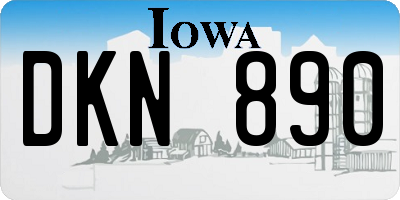 IA license plate DKN890
