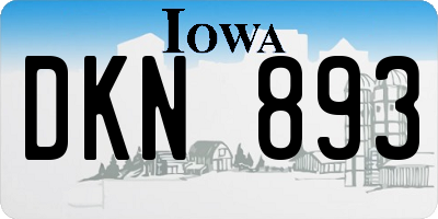 IA license plate DKN893