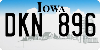 IA license plate DKN896