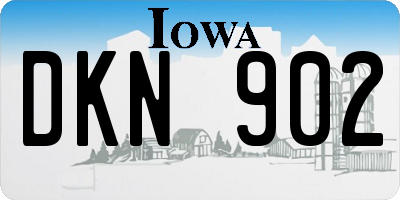 IA license plate DKN902