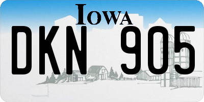 IA license plate DKN905