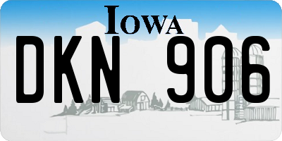 IA license plate DKN906
