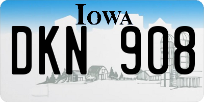IA license plate DKN908