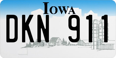 IA license plate DKN911