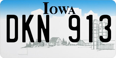 IA license plate DKN913