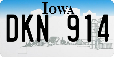 IA license plate DKN914
