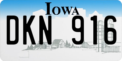 IA license plate DKN916