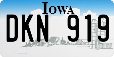 IA license plate DKN919