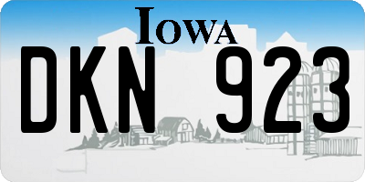 IA license plate DKN923