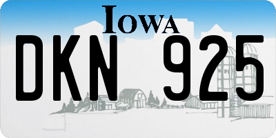 IA license plate DKN925