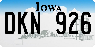 IA license plate DKN926