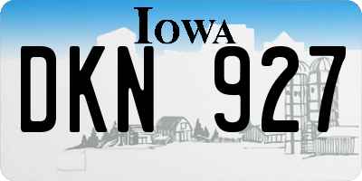 IA license plate DKN927