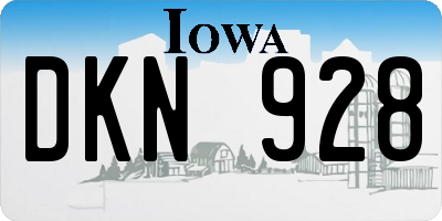 IA license plate DKN928