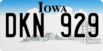 IA license plate DKN929