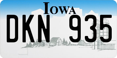 IA license plate DKN935