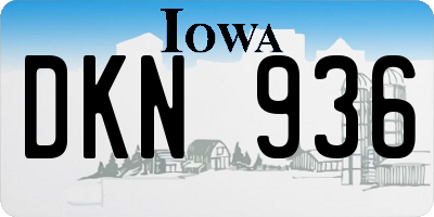 IA license plate DKN936