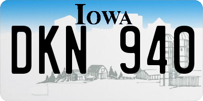 IA license plate DKN940