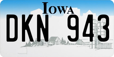 IA license plate DKN943