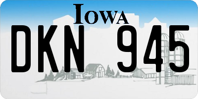 IA license plate DKN945