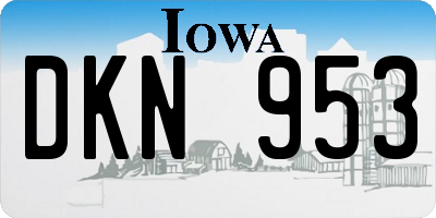 IA license plate DKN953