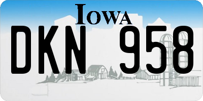 IA license plate DKN958