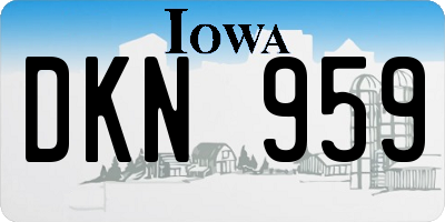 IA license plate DKN959