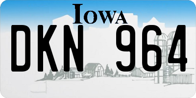 IA license plate DKN964