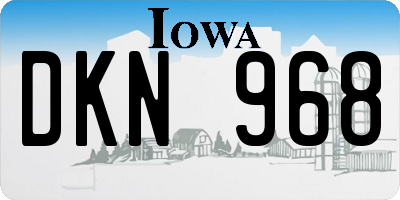 IA license plate DKN968