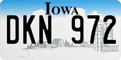IA license plate DKN972