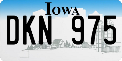 IA license plate DKN975