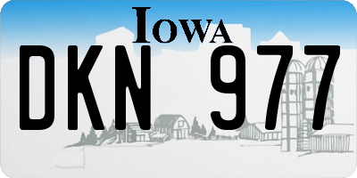 IA license plate DKN977