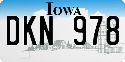 IA license plate DKN978